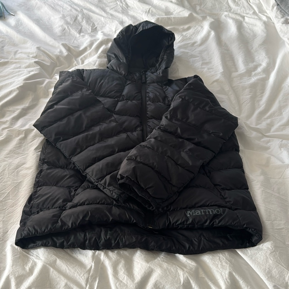 Marmot, Black, Down Hooded Kids Jacket